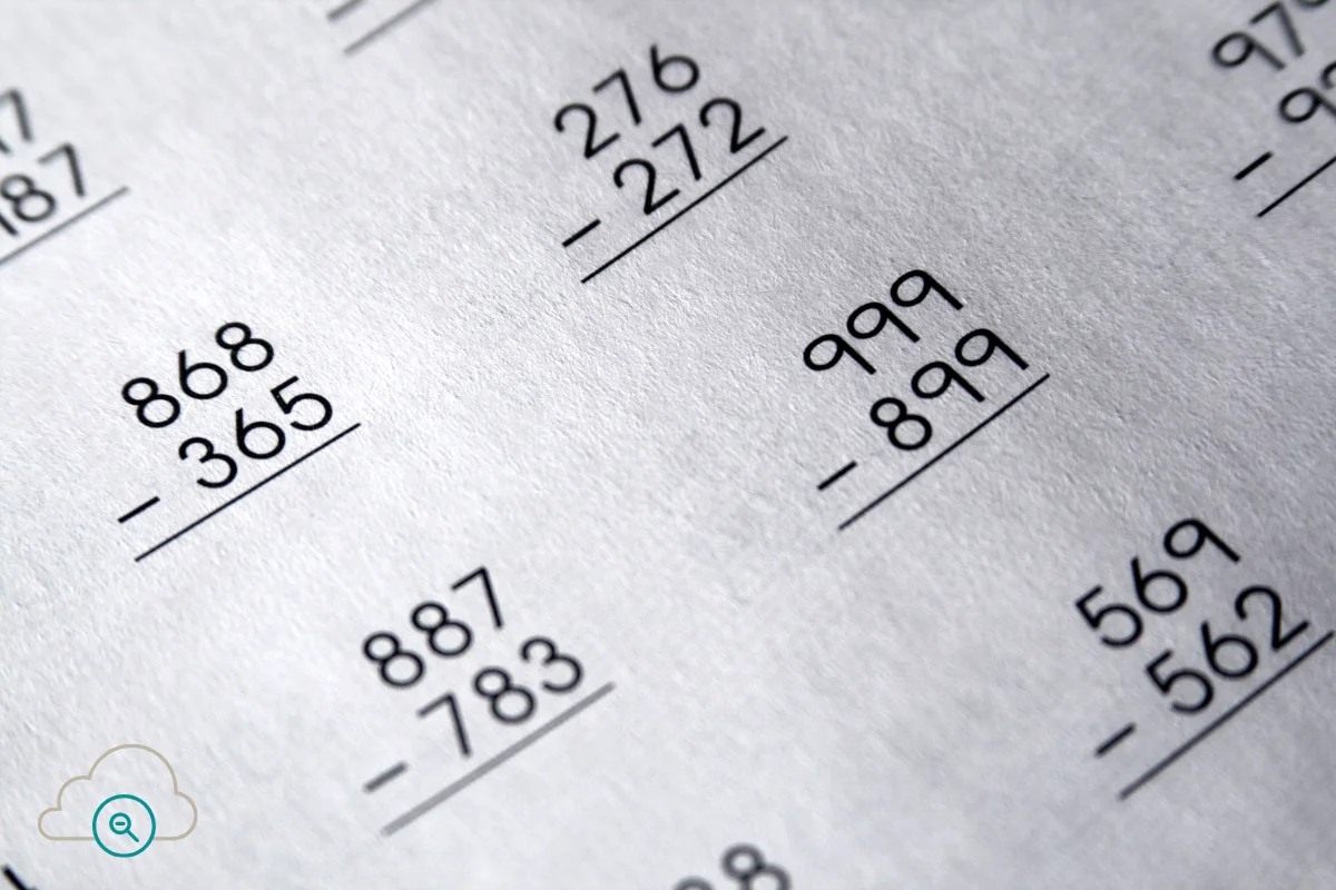 This image is showing an example of subtraction